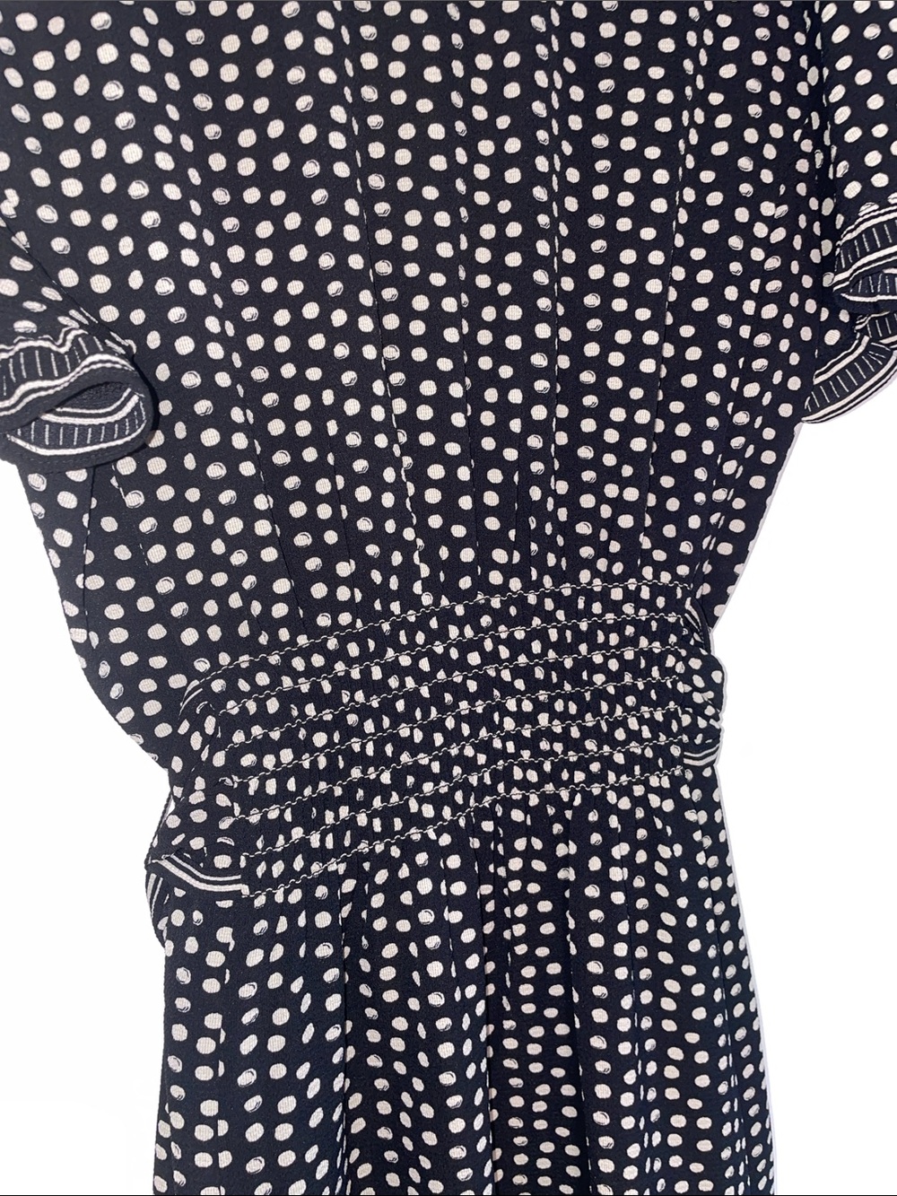 Max Studio Black and White Polka Dot Wrap Maxi Dress with Pockets - Picture 4 of 7